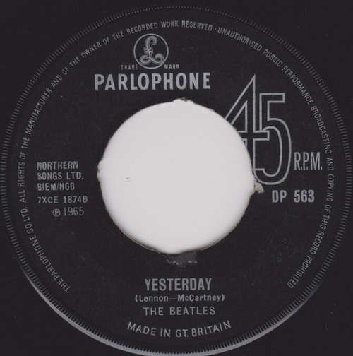Cover The Beatles - Yesterday / Dizzy Miss Lizzy (7) Schallplatten Ankauf