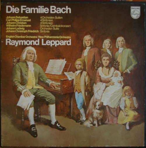 Cover Johann Sebastian*, Carl Philipp Emanuel*, Johann Christian*, Wilhelm Friedemann*, Johann Ludwig*, Johann Christoph Friedrich*, English Chamber Orchestra / New Philharmonia Orchestra - Raymond Leppard - Die Familie Bach (5xLP + Box) Schallplatten Ankauf
