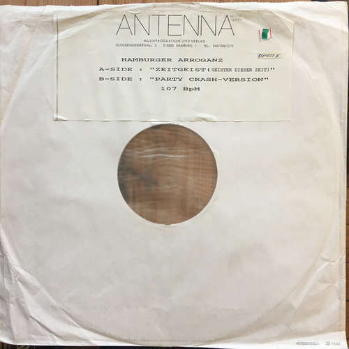 Cover Hamburger Arroganz - Zeitgeist (Geister Dieser Zeit) (12, Maxi, Promo) Schallplatten Ankauf