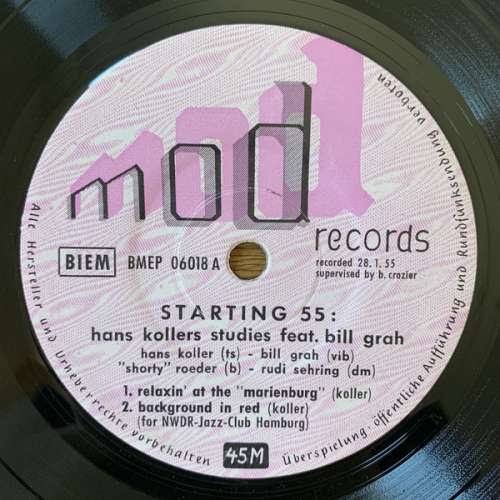 Cover Hans Koller (2) - Starting 55 (7) Schallplatten Ankauf