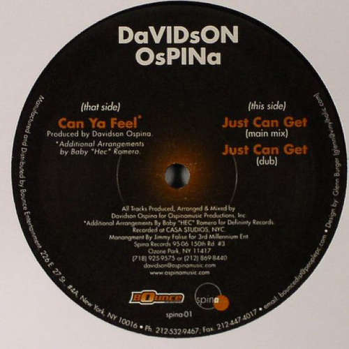 Bild Davidson Ospina - Can Ya Feel / Just Can Get (12) Schallplatten Ankauf