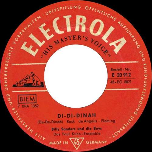 Cover Billy Sanders - Di-Di-Dinah (7, RE) Schallplatten Ankauf