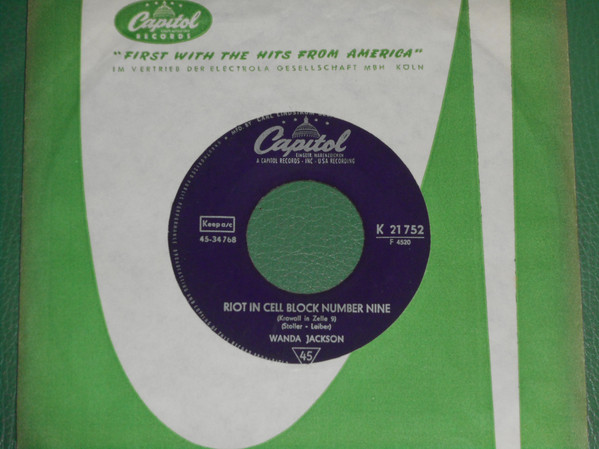 Cover Wanda Jackson - Riot in Cell Block Number Nine (7, Single) Schallplatten Ankauf