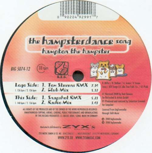 Cover Hampton The Hampster - The Hampsterdance Song (12) Schallplatten Ankauf