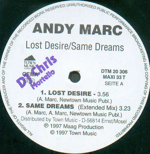 Cover Andy Marc - Lost Desire / Same Dreams (12, Maxi) Schallplatten Ankauf