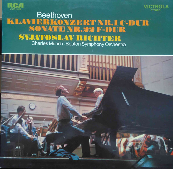 Cover Beethoven* - Svjatoslav Richter*, Charles Münch*, Boston Symphony Orchestra - Klavierkonzert Nr. 1 C-dur, Op. 15 / Sonate Nr. 22 F-dur, Op. 54 (LP) Schallplatten Ankauf