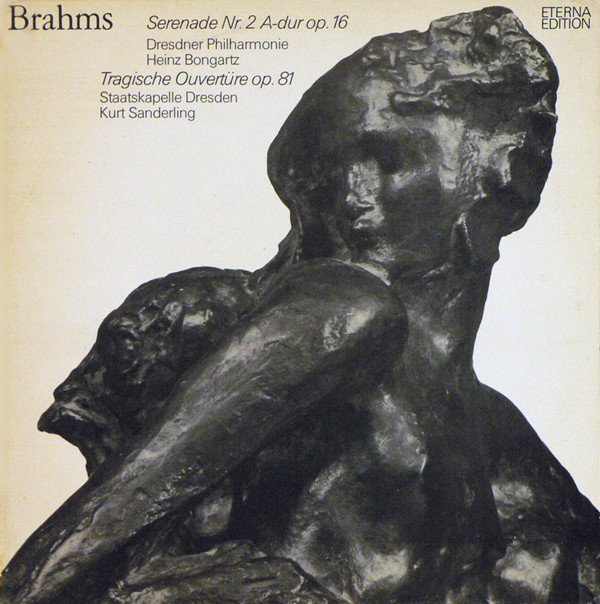 Cover Brahms*, Dresdner Philharmonie / Staatskapelle Dresden, Heinz Bongartz / Kurt Sanderling - Serenade Nr. 2 A-dur Op. 16 / Tragische Ouvertüre Op. 81 (LP) Schallplatten Ankauf