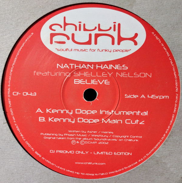 Cover Nathan Haines Featuring Shelley Nelson - Believe (12, Ltd, Promo) Schallplatten Ankauf