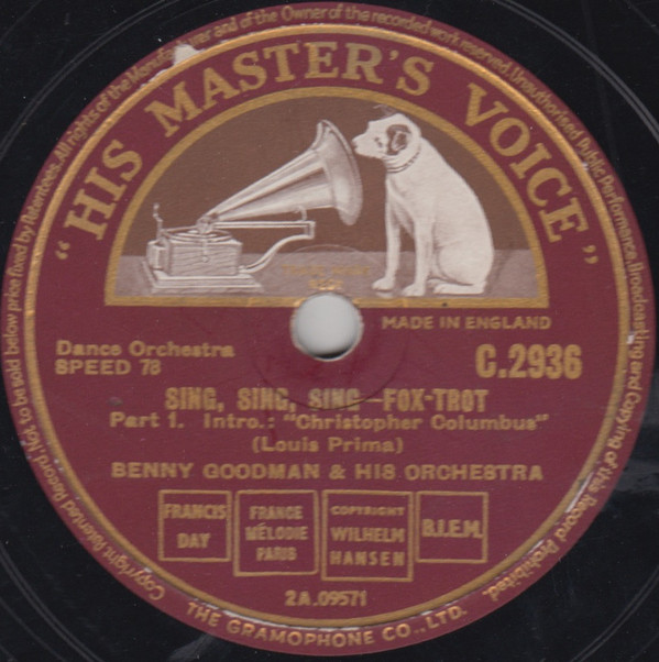Cover Benny Goodman & His Orchestra* - Sing, Sing, Sing (Shellac, 12) Schallplatten Ankauf