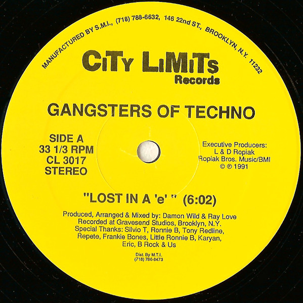 Cover Gangsters Of Techno - Lost In A 'E' (12) Schallplatten Ankauf