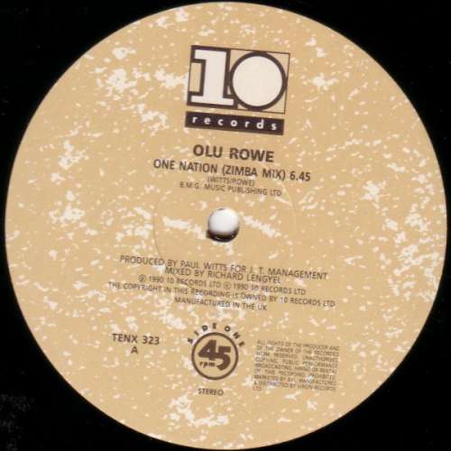 Cover Olu Rowe - One Nation (12) Schallplatten Ankauf