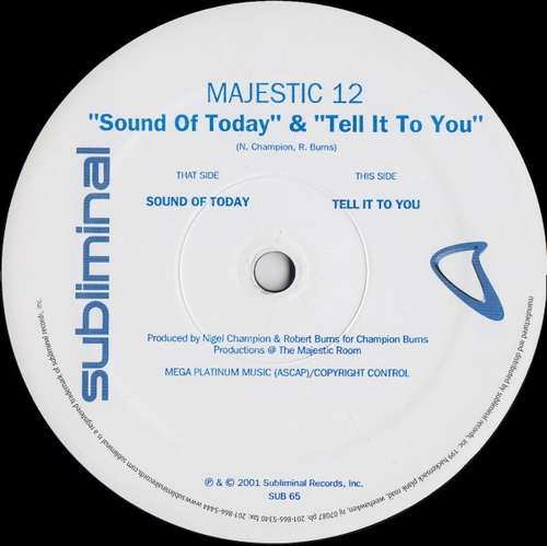 Cover Majestic 12 - Sound Of Today / Tell It To You (12) Schallplatten Ankauf