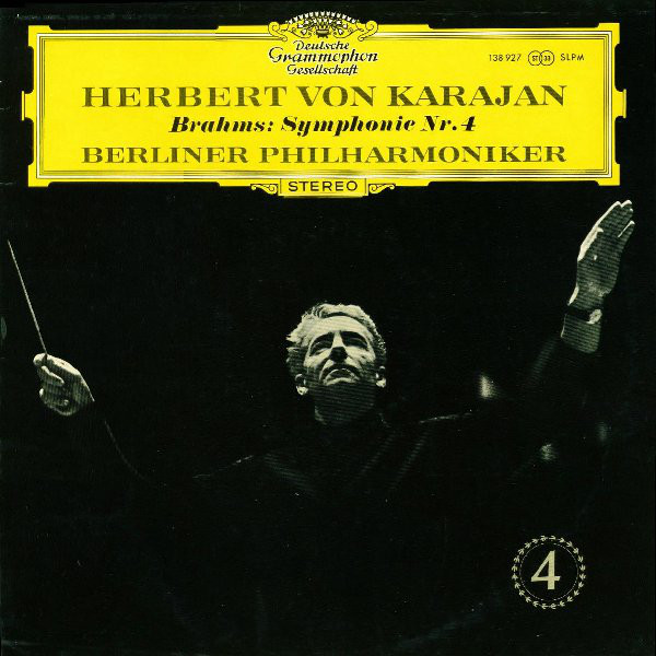 Cover Brahms* - Herbert von Karajan, Berliner Philharmoniker - Symphonie Nr. 4 (LP, Album, RE) Schallplatten Ankauf