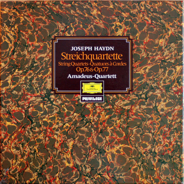 Cover Joseph Haydn, Amadeus-Quartett - Streichquartette - String Quartets - Quatuors A Cordes Op. 76 & Op. 77 (4xLP + Box) Schallplatten Ankauf
