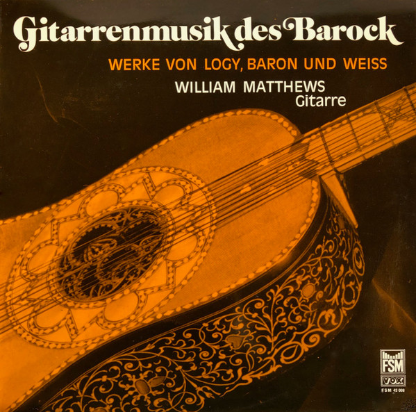 Cover William Matthews (5) - Gitarrenmusik des Barock (LP) Schallplatten Ankauf