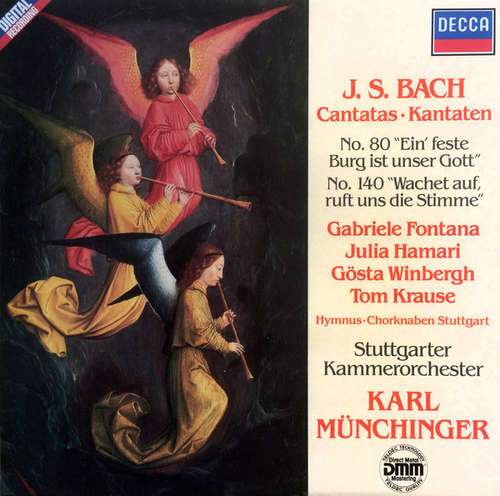 Cover Bach*, Münchinger*, Stuttgarter Kammerorchester - Cantatas • Kantaten No. 80 Ein' Feste Burg Ist Unser Gott No. 140 Wachet Auf, Ruft Uns Die Stimme (LP) Schallplatten Ankauf