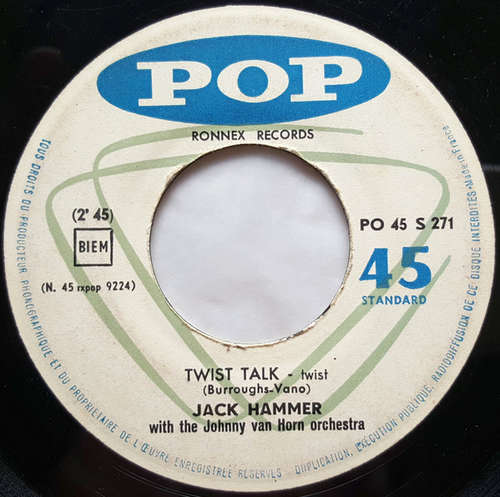 Cover Jack Hammer - Twist Talk / Boogie Woogie Twist (7, Single) Schallplatten Ankauf
