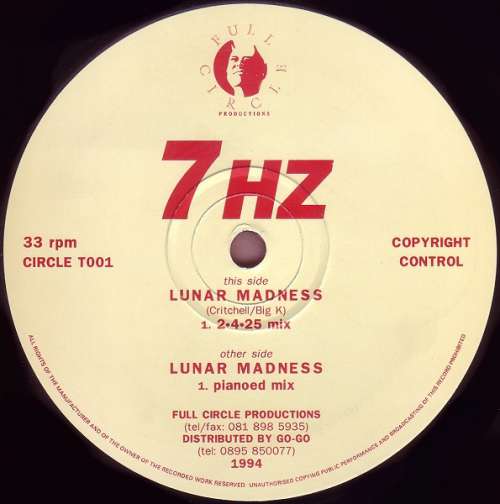 Cover 7 HZ - Lunar Madness (12) Schallplatten Ankauf
