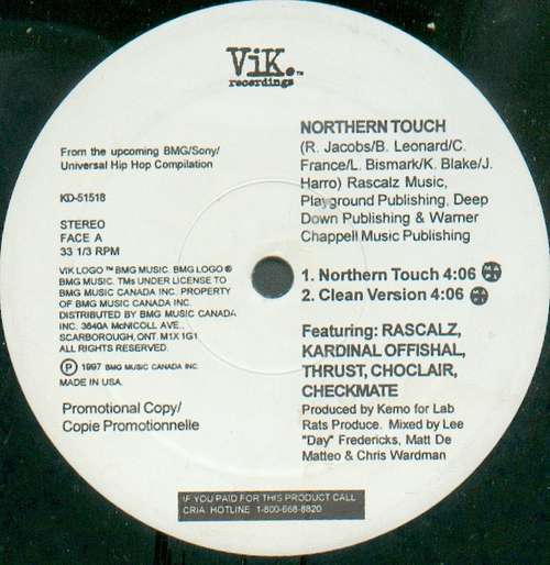 Cover Rascalz, Kardinal Offishall, Thrust (5), Choclair, CheckMate (3) - Northern Touch (12, Promo) Schallplatten Ankauf