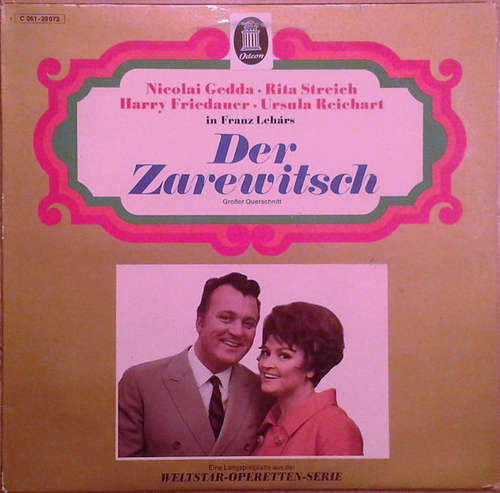 Cover Nicolai Gedda, Rita Streich, Harry Friedauer, Ursula Reichart, Franz Lehár - Der Zarewitsch (LP) Schallplatten Ankauf