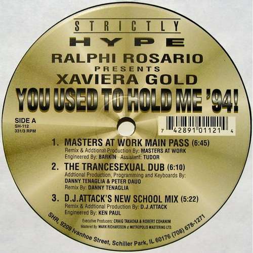 Cover Ralphi Rosario Presents Xaviera Gold - You Used To Hold Me '94! (12) Schallplatten Ankauf