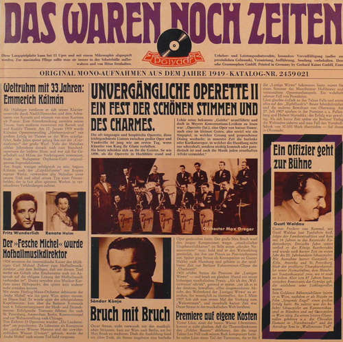 Cover Various - Das Waren Noch Zeiten - Unvergängliche Operette, Folge 2 (LP, Comp) Schallplatten Ankauf