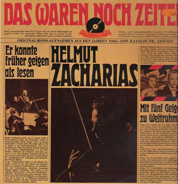 Bild Helmut Zacharias - Das Waren Noch Zeiten (LP, Comp, Mono, RE) Schallplatten Ankauf