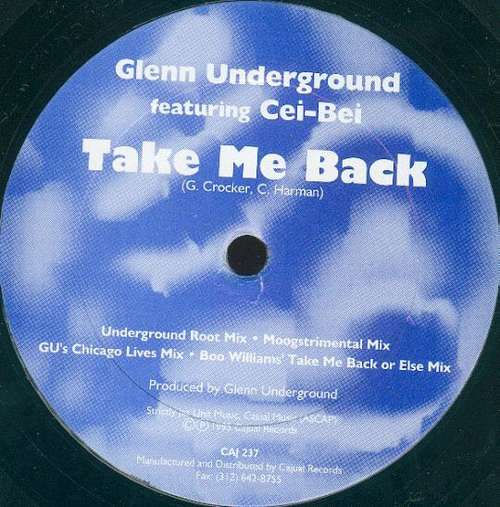 Cover Glenn Underground Featuring Cei-Bei - Take Me Back (12) Schallplatten Ankauf