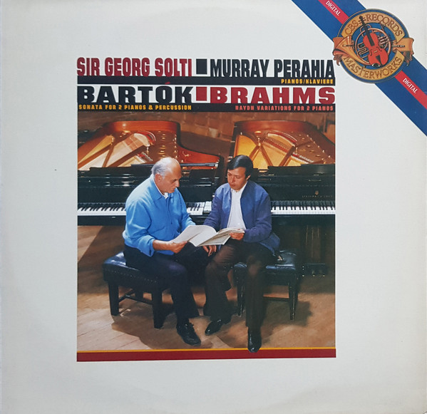 Cover Murray Perahia - Sir Georg Solti* ▪ Bartok* ▪ Brahms* - Sonata For 2 Pianos & Percussion / Haydn Variations For 2 Pianos (LP, Album) Schallplatten Ankauf