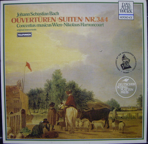 Cover Johann Sebastian Bach, Concentus Musicus Wien, Nikolaus Harnoncourt - Johann Sebastian Bach - Ouvertüren (Suiten) NR. 3 & 4 (LP, RE) Schallplatten Ankauf