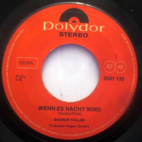 Cover Dagmar Koller - Wenn Es Nacht Wird (7, Single) Schallplatten Ankauf