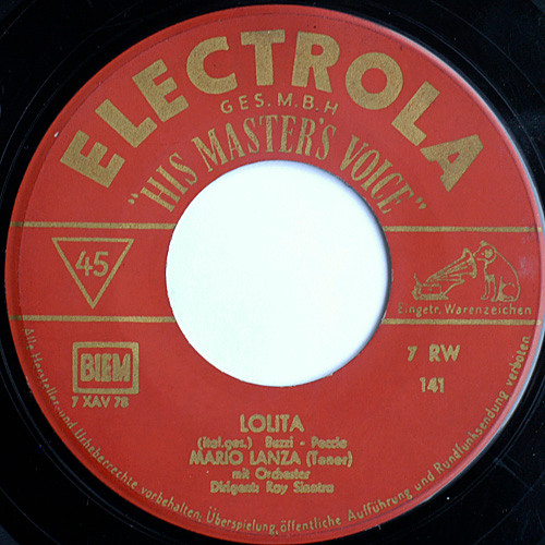 Cover Mario Lanza - Lolita / Granada (7, Single) Schallplatten Ankauf