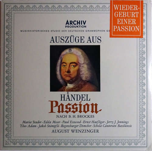 Cover Georg Friedrich Händel, B. H. Brockes* - Auszüge Aus Händel-Passion (7) Schallplatten Ankauf