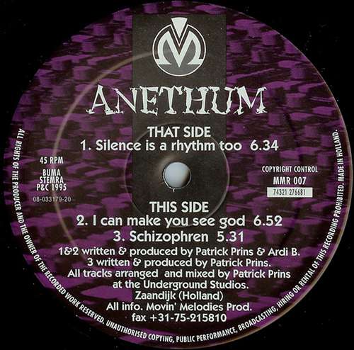 Cover Anethum - Silence Is A Rhythm Too (12) Schallplatten Ankauf
