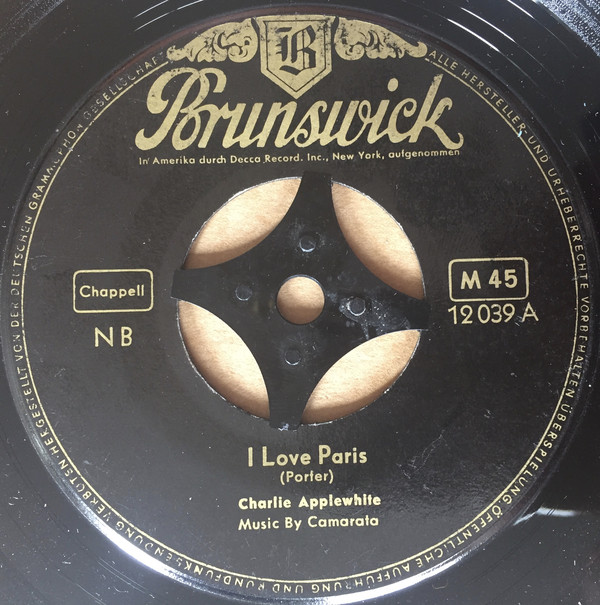 Cover Charlie Applewhite - I Love Paris (7, Single) Schallplatten Ankauf