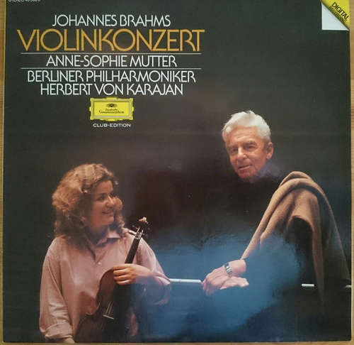Cover Johannes Brahms - Anne-Sophie Mutter, Berliner Philharmoniker, Herbert von Karajan - Violinkonzert (LP, Club) Schallplatten Ankauf