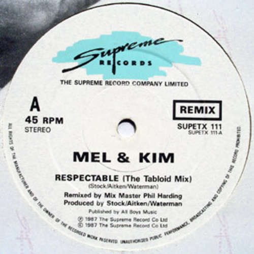 Cover Mel & Kim - Respectable (Remix) (12) Schallplatten Ankauf