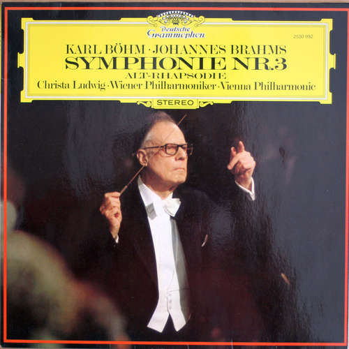 Cover Johannes Brahms, Karl Böhm, Christa Ludwig, Wiener Philharmoniker - Symphonie Nr. 3, Alt-Rhapsodie (LP) Schallplatten Ankauf