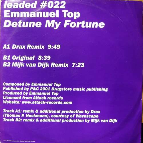 Cover Emmanuel Top - Detune My Fortune (12) Schallplatten Ankauf