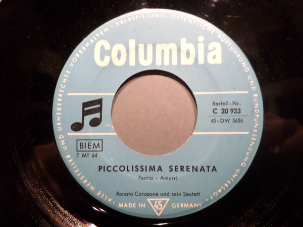 Cover Renato Carosone Und Sein Sextett* - Piccolissima Serenata / Torero (7, Single) Schallplatten Ankauf