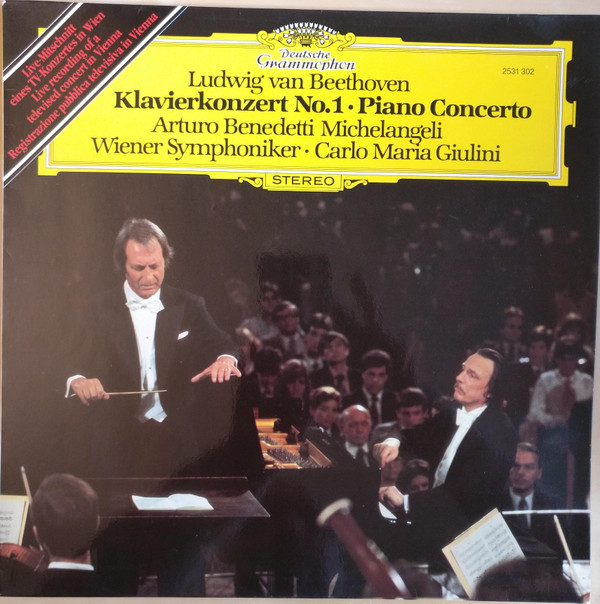 Cover Ludwig van Beethoven, Arturo Benedetti Michelangeli, Wiener Symphoniker • Carlo Maria Giulini - Klavierkonzert No. 1 • Piano Concerto (LP) Schallplatten Ankauf