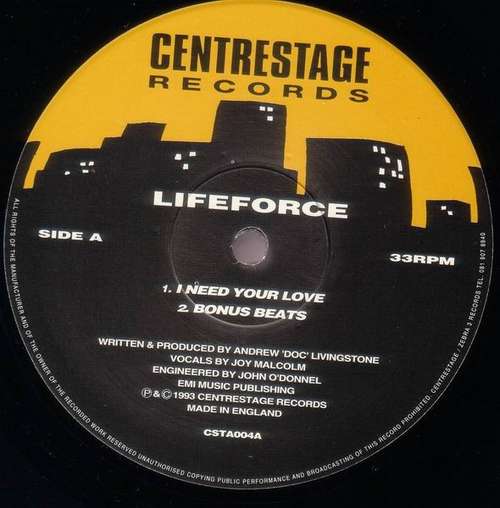 Cover Lifeforce - I Need Your Love / Scatterbox (12) Schallplatten Ankauf