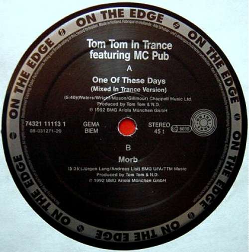 Cover Tom Tom In Trance* Featuring MC Pub - One Of These Days (12) Schallplatten Ankauf