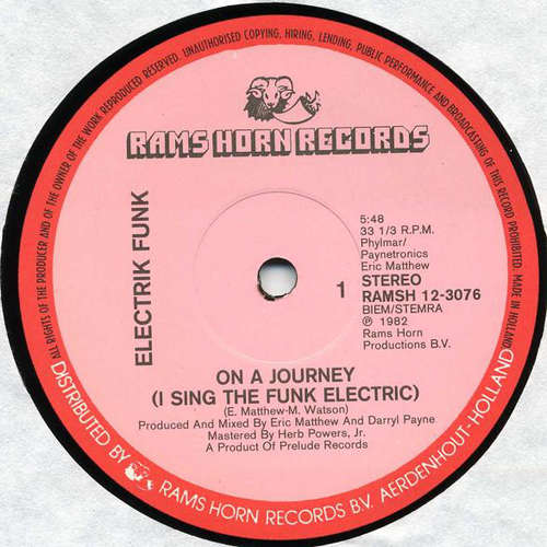 Cover Electrik Funk* - On A Journey (I Sing The Funk Electric) (12) Schallplatten Ankauf