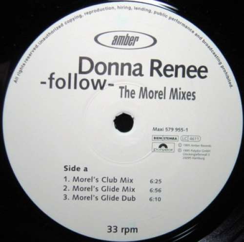 Cover Donna Renee - Follow (The Morel Mixes) (12) Schallplatten Ankauf