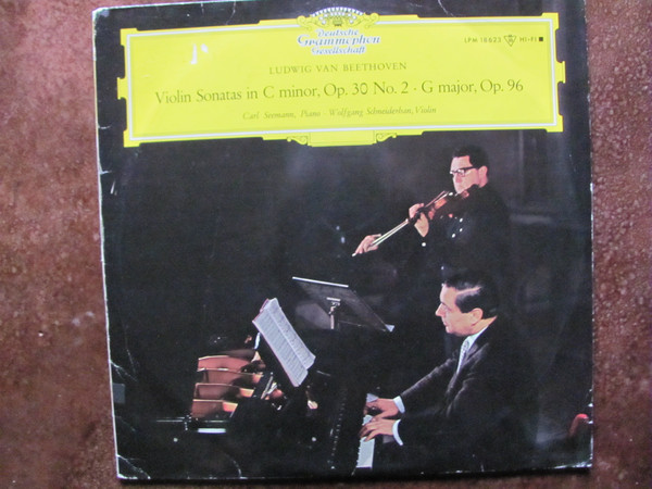 Cover Ludwig van Beethoven, Carl Seemann, Wolfgang Schneiderhan - Violin Sonatas In C Minor, Op.30 No.2, G Major Op.96 (LP, Mono) Schallplatten Ankauf