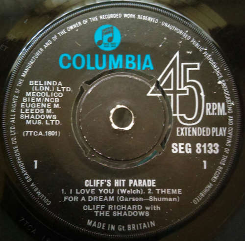 Cover Cliff Richard - Cliff's Hit Parade (7, EP, RE) Schallplatten Ankauf