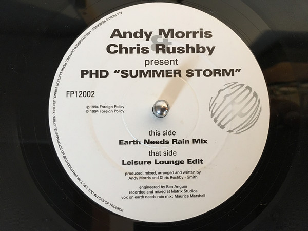 Cover Andy Morris & Chris Rushby Present PHD (2) - Summer Storm (12) Schallplatten Ankauf