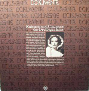 Cover Various - Dokumente - Kabarett Und Chansons Der Dreißiger Jahre (LP, Comp) Schallplatten Ankauf