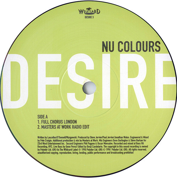 Cover Nu Colours - Desire (The House Mixes) (2x12, Promo) Schallplatten Ankauf